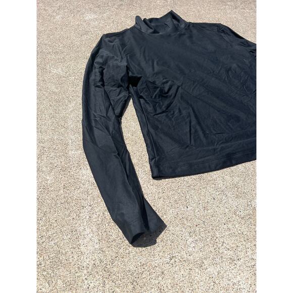 New Wild Fable Top Women Size Medium Black Mock Neck Long Sleeve Athletic Shirt - Picture 2 of 5